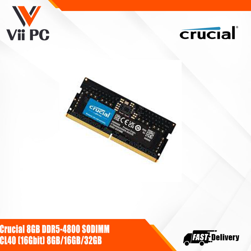 Crucial DDR5-4800 SODIMM 8GB / 16GB / 32GB LAPTOP RAM