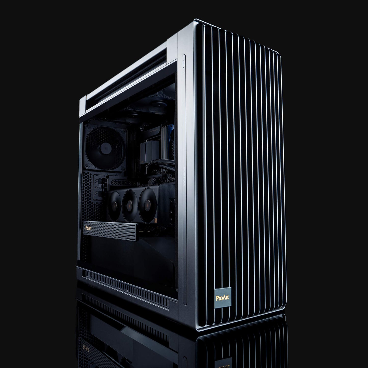 ASUS ProArt PA602 E-ATX Mid Tower - 420mm radiator support, one 140mm and two 200mm pre-installed system fans