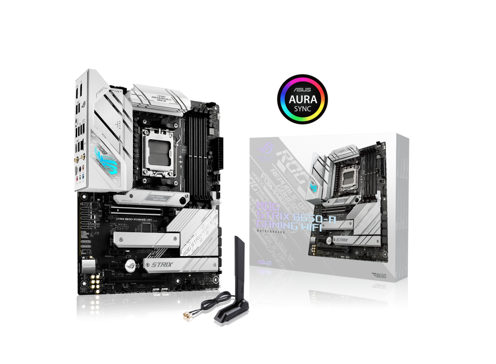 ASUS ROG STRIX LC II 240 ARGB AIO White Edition CPU Liquid Cooler + ASUS ROG STRIX B650-A GAMING WIFI 6E ATX Motherboard (AIO Cooler BUNDLE)