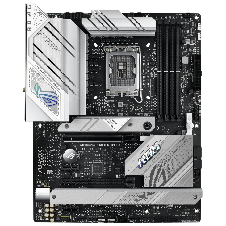 ASUS ROG STRIX LC II 240 ARGB AIO White Edition CPU Liquid Cooler + ASUS ROG STRIX B760-A GAMING WIFI DDR5 ATX Motherboard (AIO Cooler BUNDLE)