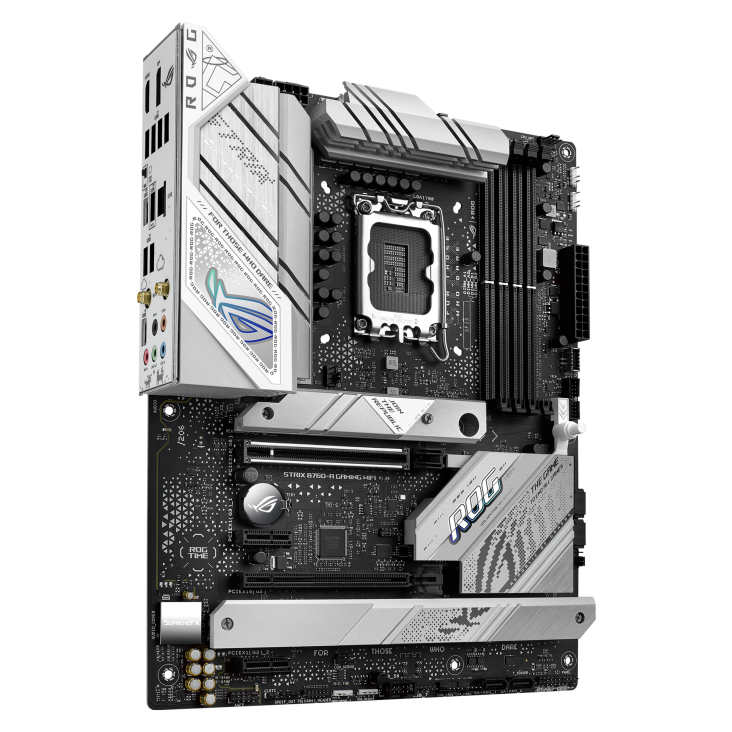 ASUS ROG STRIX LC II 240 ARGB AIO White Edition CPU Liquid Cooler + ASUS ROG STRIX B760-A GAMING WIFI DDR5 ATX Motherboard (AIO Cooler BUNDLE)