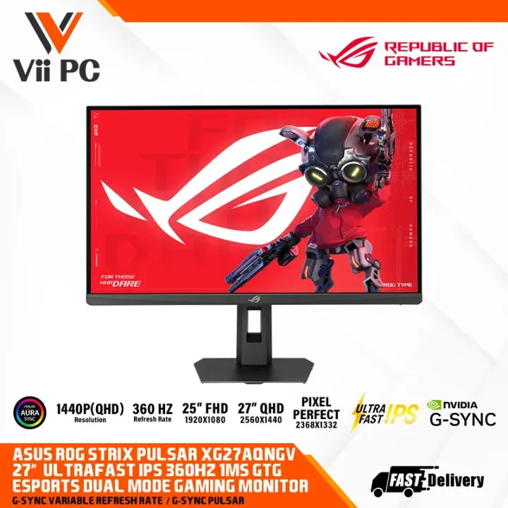 ASUS ROG Strix Pulsar XG27AQNGV 2K 360HZ FAST IPS G-SYNC DP1.4 HDMI 2.1 27 INCH GAMING MONITOR