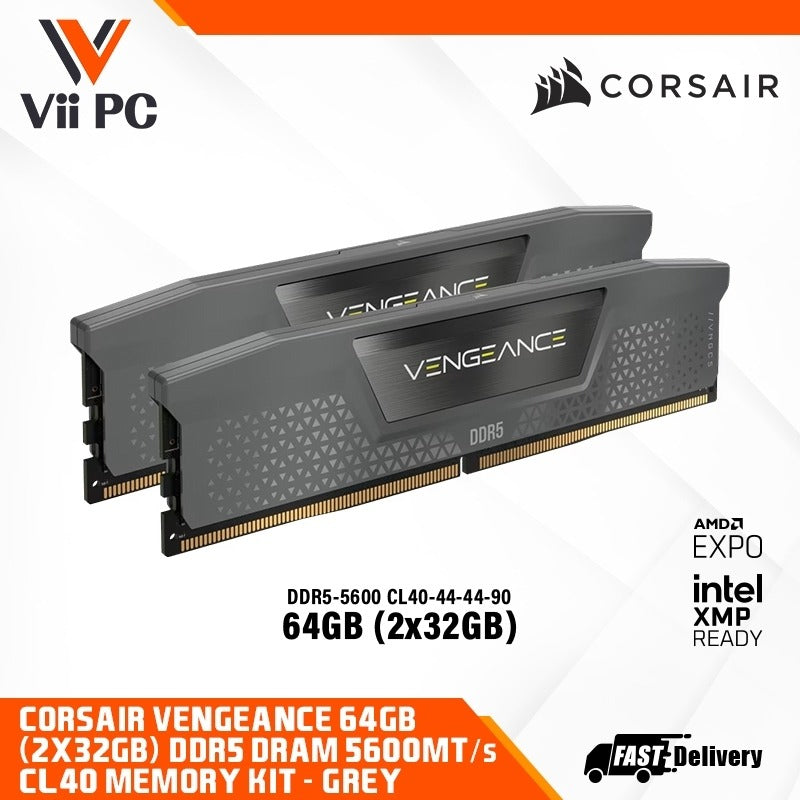 CORSAIR VENGEANCE 64GB (2x32GB) DDR5 DRAM Up To 5600MT/s CL40 Memory Kit — Black AMD EXPO & INTEL XMP DESKTOP RAM