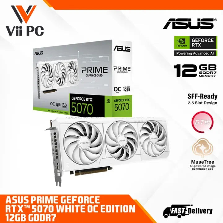 ASUS PRIME GeForce RTX 5070 White OC Edition 12GB GDDR7