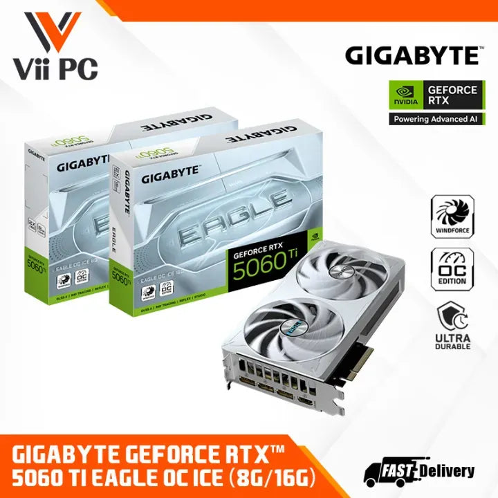 GIGABYTE GeForce RTX 5060 Ti EAGLE OC ICE 8GB OR 16G GDDR7 GAMING Graphics Card