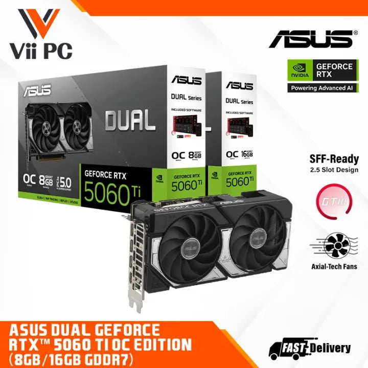 ASUS Dual GeForce RTX 5060 Ti 8GB OR 16GB GDDR7 OC GDDR7 GAMING GRAPHIC CARD