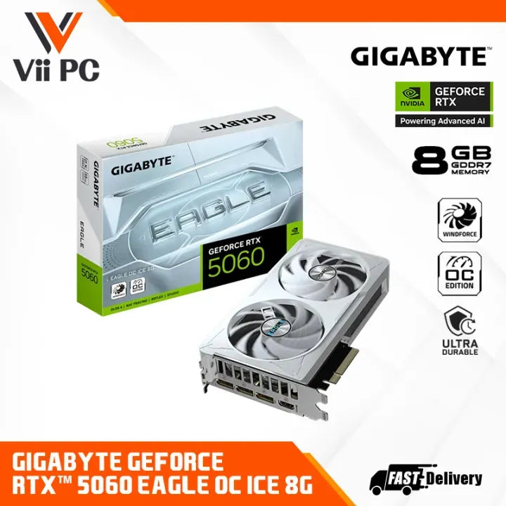 GIGABYTE GeForce RTX5060 EAGLE OC BLACK OR EAGLE OC ICE WHITE 8G DDR7 GAMING GRAPHIC CARD