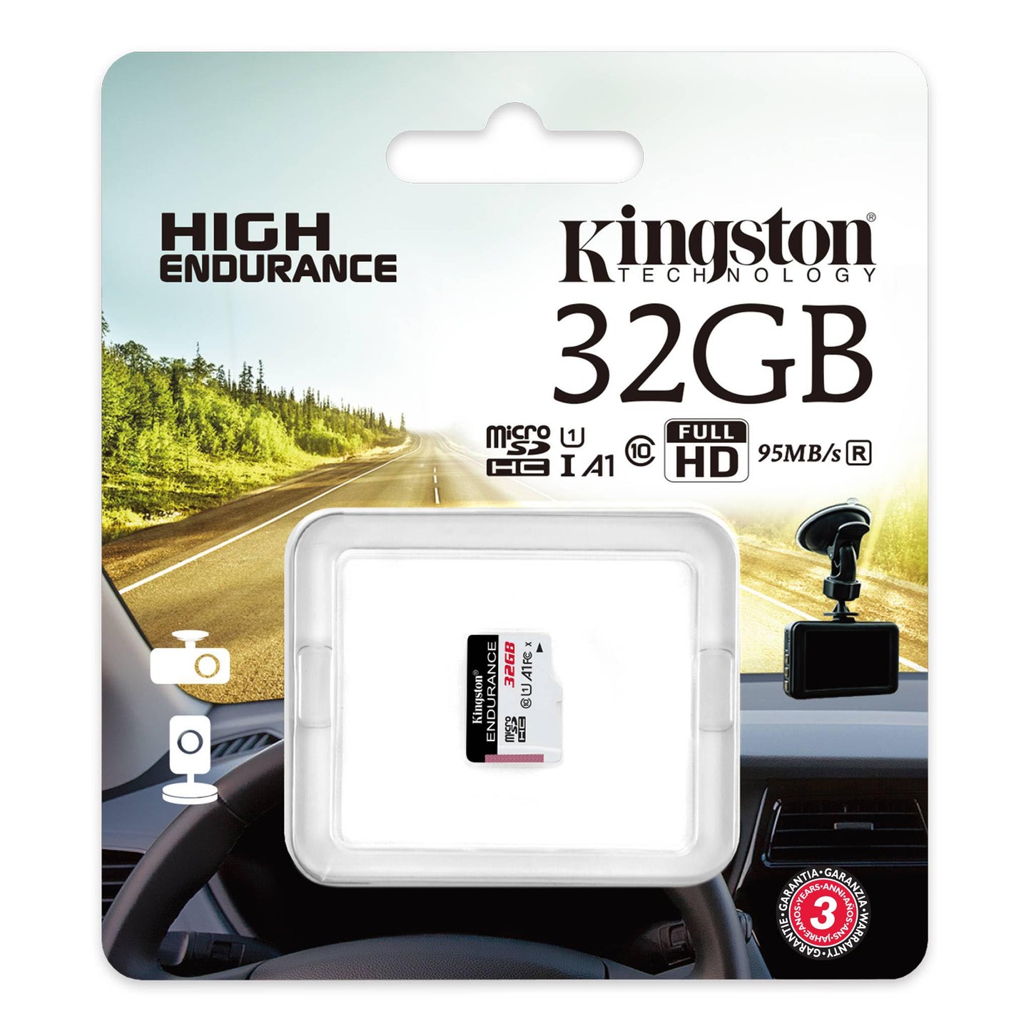 Kingston High-Endurance MicroSD (32GB/64GB/128GB), UHS-I, U1, A1, R95MB/s, W30MB/s, W45MB/S