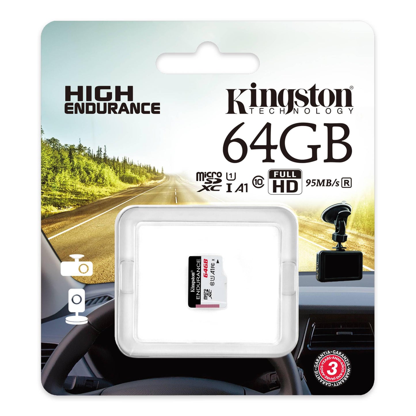 Kingston High-Endurance MicroSD (32GB/64GB/128GB), UHS-I, U1, A1, R95MB/s, W30MB/s, W45MB/S