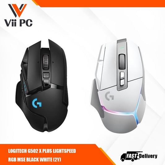LOGITECH G502 X PLUS LIGHTSPEED Wireless Gaming Mouse with LIGHTSYNC RGB (Black/White)