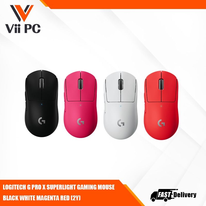 LOGITECH G PRO X SUPERLIGHT Wireless Gaming Mouse (Black/White/Magenta/Red)