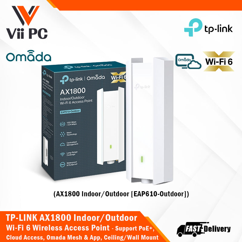 TP-LINK EAP610-Outdoor AX1800 Indoor/Outdoor Wi-Fi 6 Wireless