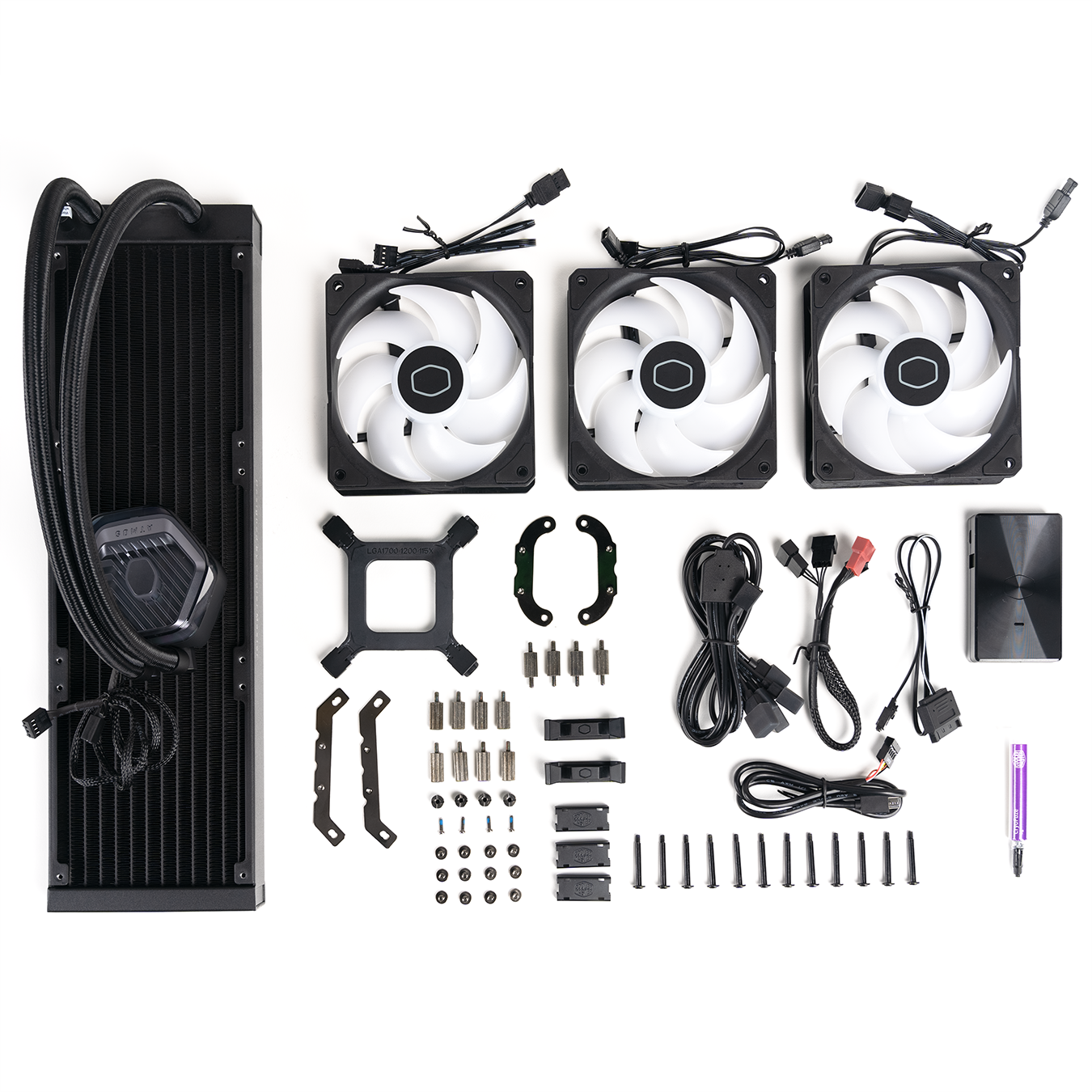 COOLER MASTER MASTERLIQUID 240/360 ATMOS ARGB CLOSE-LOOP AIO CPU LIQUID COOLER, Customize Pump, Sickleflow Edge PWM Fans, 240mm/360mm Radiator, CryoFuze (AMD AM5/AM4, Intel LGA1700/1200)