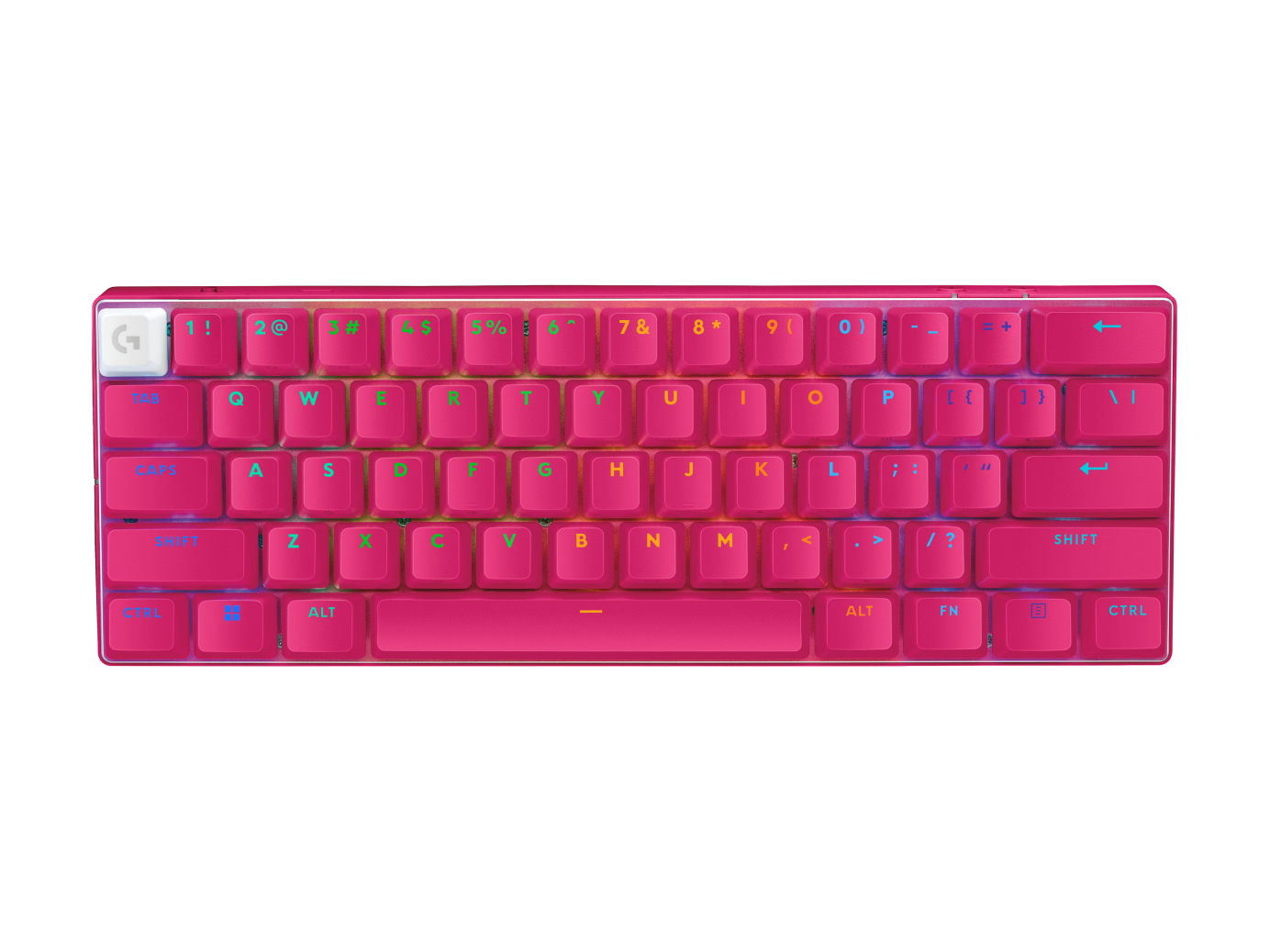 LOGITECH PRO X 60 LIGHTSPEED WIRELESS GAMING KEYBOARD - BLACK, WHITE, MAGENTA (GX-BROWN) 2Y