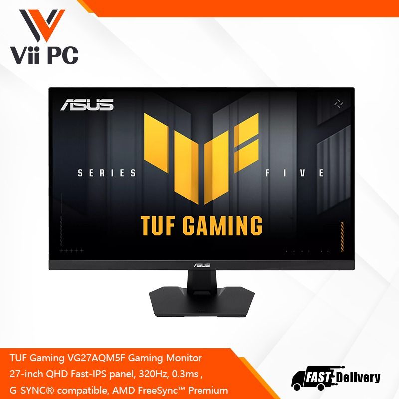 ASUS TUF Gaming VG27AQM5F Gaming Monitor – 27-inch QHD Fast-IPS panel, 320Hz, 0.3ms , G-SYNC® compatible, AMD FreeSync™ Premium