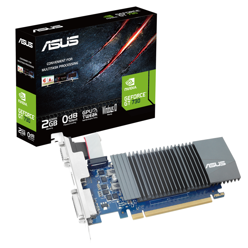 ASUS NIDIA GeForce® GT 730 2GB GDDR5 Low-Profile Graphics Card (Perfect for Building a Hushed HTPC)