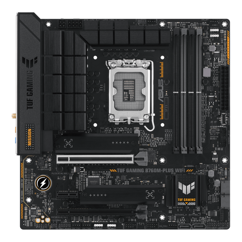 ASUS TUF GAMING LC 240 ARGB AIO CPU Liquid Cooler + ASUS TUF GAMING B760M-PLUS WIFI 6 DDR5 Intel LGA1700 MATX Motherboard (AIO Cooler BUNDLE)