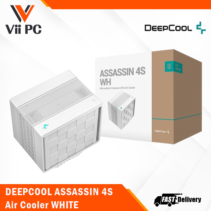 DeepCool ASSASSIN 4S CPU Air Cooler - Single Center 140mm FDB Fan, 7 Copper Heat Pipes, Quiet/Peformance Mode Switch (Black/White)