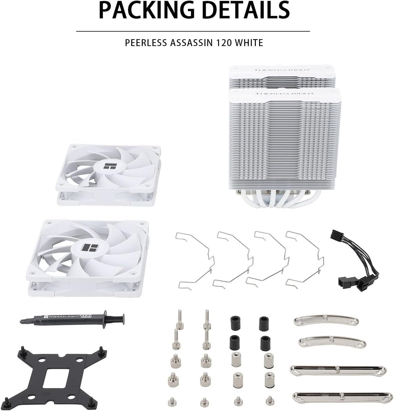 Thermalright Peerless Assassin 120 PA120 CPU Air Cooler, 6 Heat Pipes, Dual 120mm TL-C12 PWM Fan, Aluminium Heatsink Cover, AGHP Technology, for AMD AM4/AM5 Intel LGA 1700/115X/1200/2011/2066 BLACK/WHITE/GREY