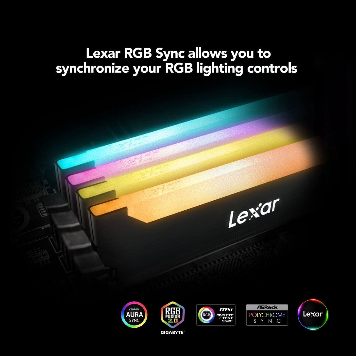Lexar Hades 16GB Kit (8GBx2) RGB LED Lightning, DDR4 RAM 3600MHz CL18 Desktop Memory INTEL XMP 2.0 and AMD Ryzen Support