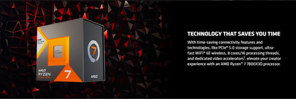 AMD Ryzen™ 7 7800X3D - Ryzen 7 7000 Series Desktop Processor (8-Core, Socket AM5, 120W, AMD Radeon Graphics) - 100-100000910WOF Local 4 Years Warranty (TRAY)