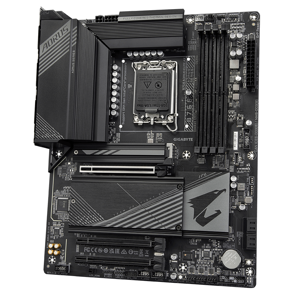 GIGABYTE B760 AORUS ELITE AX (rev. 1.x) Wi-Fi 6E DDR5 LGA 1700 M.2 PCIe 4.0 ATX Motherboard