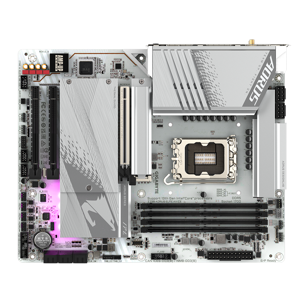 GIGABYTE Z790 AORUS ELITE AX ICE LGA1700 Socket/ICE Series/Wi-Fi 6E/PCIe 5.0/DDR5 Support/2.5GbE LAN ATX Gaming Motherboard