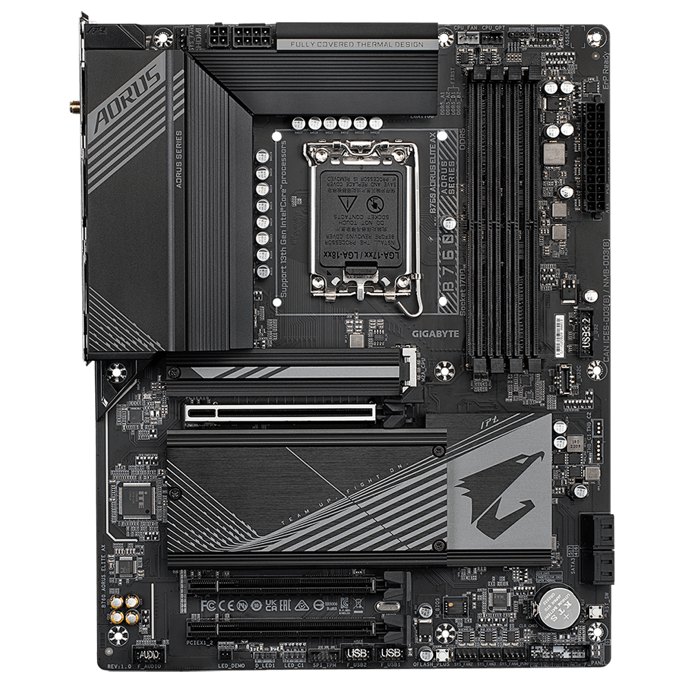 GIGABYTE B760 AORUS ELITE AX (rev. 1.x) Wi-Fi 6E DDR5 LGA 1700 M.2 PCIe 4.0 ATX Motherboard