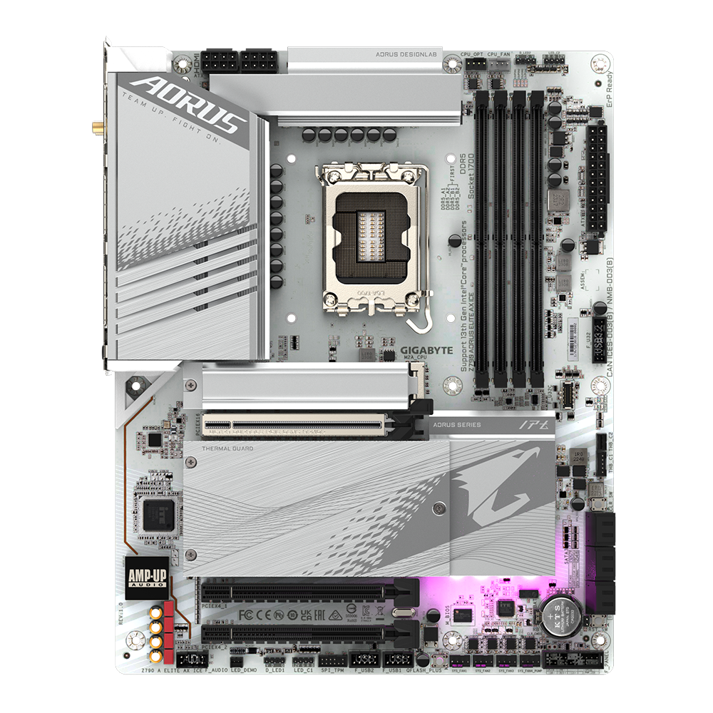 GIGABYTE Z790 AORUS ELITE AX ICE LGA1700 Socket/ICE Series/Wi-Fi 6E/PCIe 5.0/DDR5 Support/2.5GbE LAN ATX Gaming Motherboard