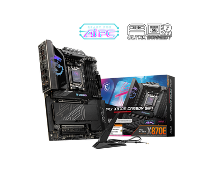 MSI MPG X870E CARBON WIFI AM5 ATX Motherboard + AMD Ryzen™ 7 9800X3D Desktop Processor BUNDLE