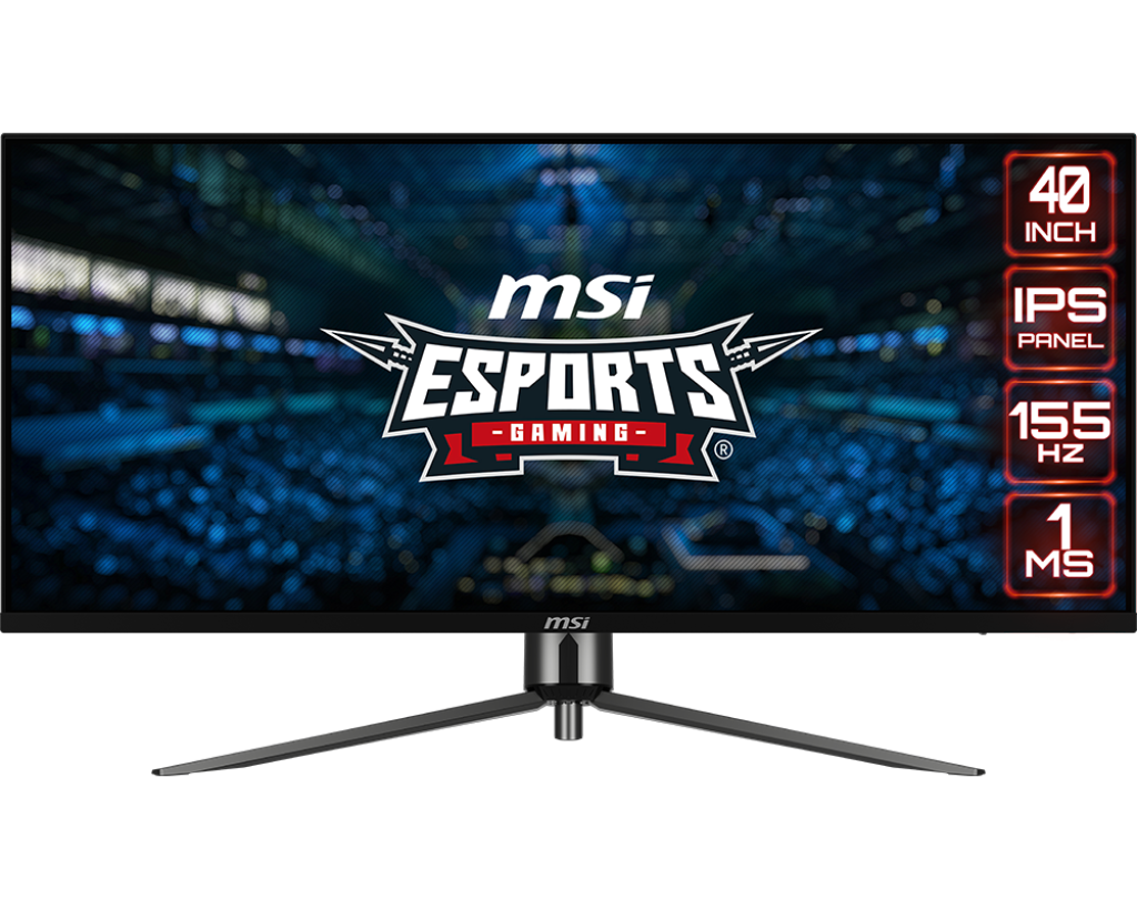 MSI MAG401QR Ultrawide Gaming Monitor - 40" IPS UWQHD (3440 x 1440), 155HZ, 1MS, HDR400, IPS, USB Type-C, KVM, Adaptive Sync, MSI Mystic Light