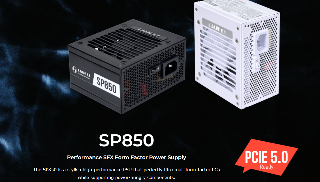 LIAN LI SP850 (850W) 80 Plus® Gold Fully Modular Performance SFX Form Factor Power Supply (PCIe 5.0 Ready)