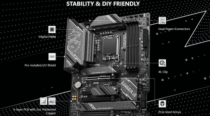 MSI Z790 GAMING PLUS WIFI 6E DDR5 PCIe 5.0, Lightning Gen 4 x4 M.2 with M.2 Shield Frozr LGA 1700 ATX Motherboard