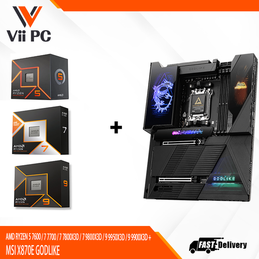 AMD RYZEN 5 7600 / 7 7700 / 7 7800X3D / 7 9800X3D / 9 9950X3D / 9 9900X3D + MSI X870E GODLIKE