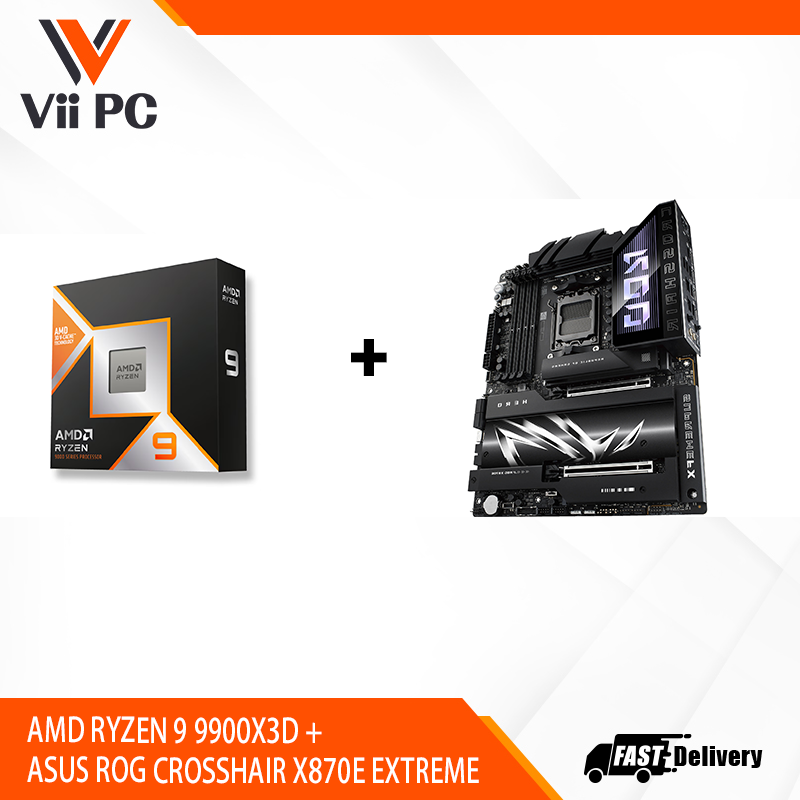 AMD RYZEN 9 9900X3D + ASUS ROG CROSSHAIR 870E EXTREME BUNDLE