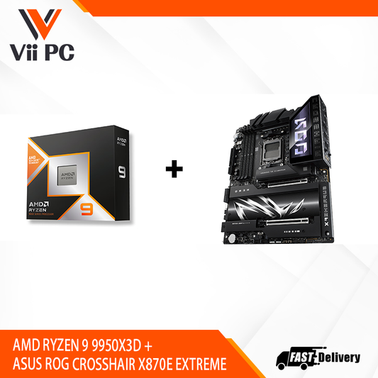 AMD RYZEN 9 9950X3D + ASUS ROG CROSSHAIR 870E EXTREME BUNDLE
