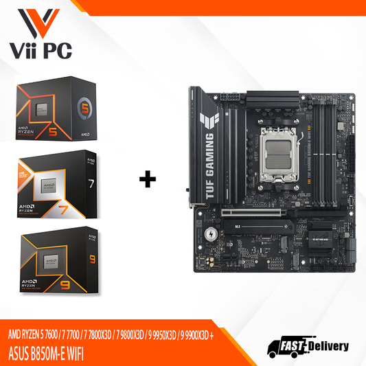 AMD RYZEN 5 7600 / 7 7700 / 7 7800X3D / 7 9800X3D / 9 9950X3D / 9 9900X3D + ASUS B850M-E WIFI
