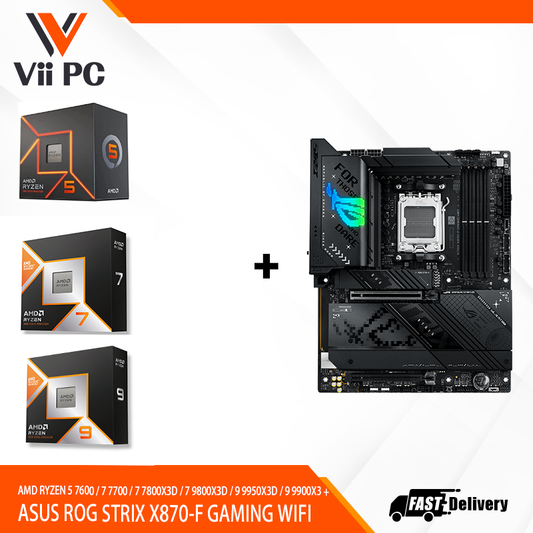 AMD RYZEN 5 7600 / 7 7700 / 7 7800X3D / 7 9800X3D / 9 9950X3D / 9 9900X3D + ASUS ROG STRIX X870-F GAMING WIFI