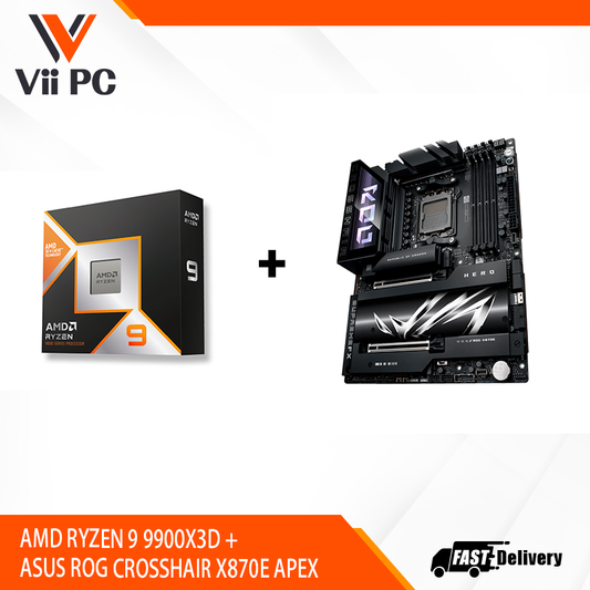 AMD RYZEN 9 9900X3D + ASUS ROG CROSSHAIR X870E APEX BUNDLE