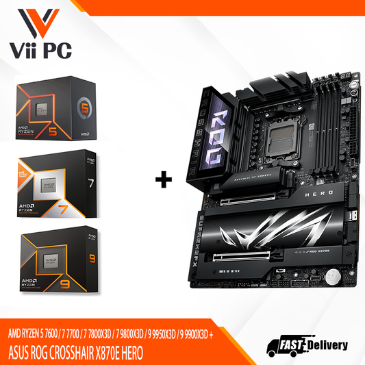 AMD RYZEN 5 7600 / 7 7700 / 7 7800X3D / 7 9800X3D / 9 9950X3D / 9 9900X3D + ASUS ROG CROSSHAIR X870E HERO
