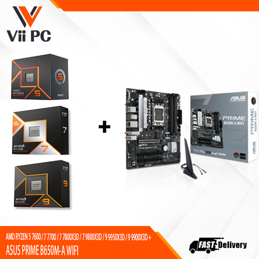 AMD RYZEN 5 7600 / 7 7700 / 7 7800X3D / 7 9800X3D / 9 9950X3D / 9 9900X3D + ASUS PRIME B650M-A WIFI