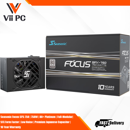 Seasonic Focus SPX-750 (750W) 80 Plus Platinum Full-Modular Power Supply - SFX Form Factor, Low Noise, Premium Japanese Capacitor (10 Year Warranty)