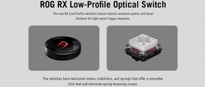 ASUS ROG Falchion RX Low Profile 65% Compact Wireless Gaming Keyboard with Optical Switches/Speed Nova/Omni Receiver/Tri-mode Connection/Window & MacOS support - BLUE OR RED SWITCHES