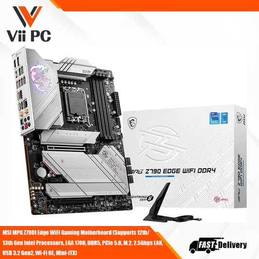 MSI MPG Z790I Edge WiFi Gaming Motherboard (Supports 12th/13th Gen Intel Processors, LGA 1700, DDR5, PCIe 5.0, M.2, 2.5Gbps LAN, USB 3.2 Gen2, Wi-Fi 6E, Mini-ITX)