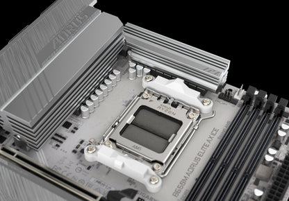 GIGABYTE B650M AORUS ELITE AX ICE AMD Socket AM5/ICE Series/Wi-Fi 6E/DDR5 Support/NVMe SSD Ready/2.5GbE LAN MATX Gaming Motherboard