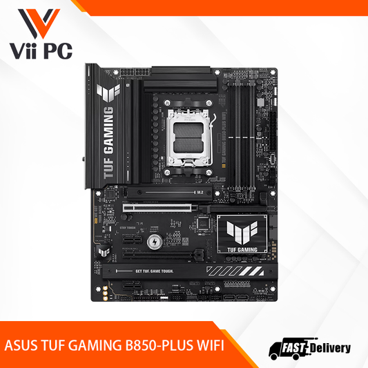 ASUS TUF Gaming B850-PLUS WiFi AMD AM5 B850 ATX Motherboard, 14+2+1 80A Stages, AI Ready, DDR5, PCIe 5.0, 3X M.2, Wi-Fi 7, 2.5Gb LAN, DisplayPort, HDMI, USB 10Gbps & 20Gbps Type-C, BIOS Flashback