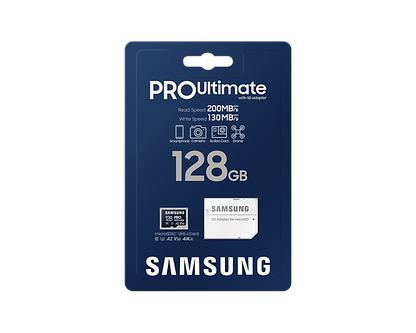SAMSUNG PRO Ultimate microSDXC Memory Card with Adapter 128GB/256GB/512GB Card up to 200MB/s Read, compatible to UHS-I