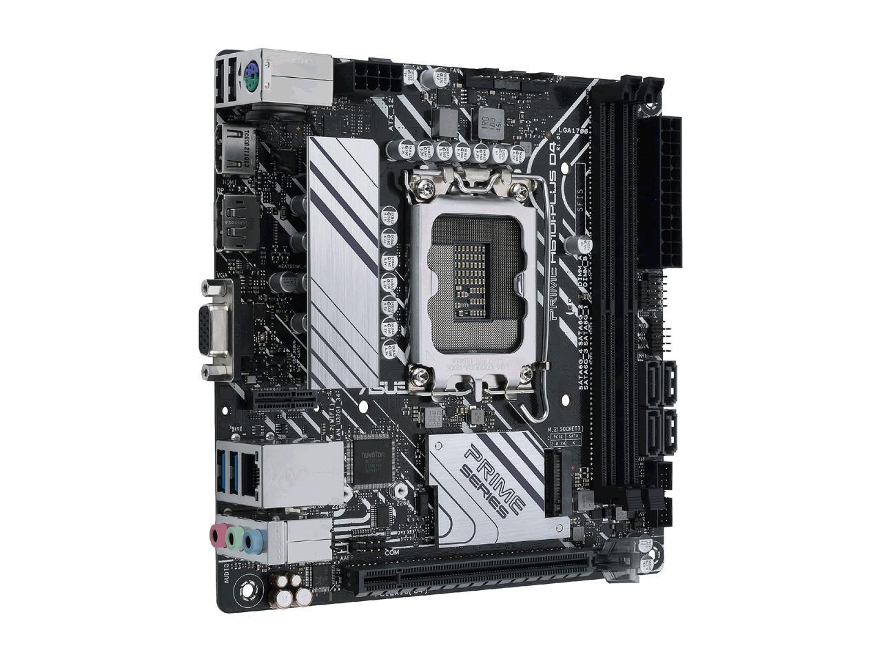 ASUS PRIME H610I-PLUS D4 Free WIFI &Bluetooth LGA 1700 Intel 12th & 13th Gen & Intel vPro mini ITX Motherboard PCIe 4.0, DDR4, USB 3.2 Gen 1 Type-A, M.2 slot, 1 Gb Lan, DP/HDMI/D-Sub