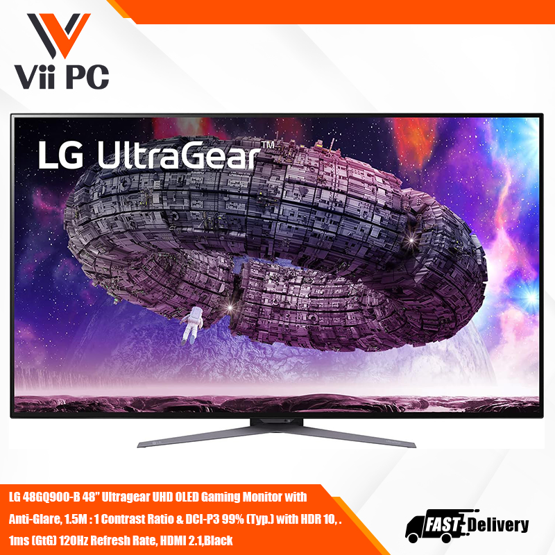 LG 48GQ900-B 48” Ultragear UHD OLED Gaming Monitor with Anti-Glare, 1.5M : 1 Contrast Ratio & DCI-P3 99% (Typ.) with HDR 10, .1ms (GtG) 120Hz Refresh Rate, HDMI 2.1,Black