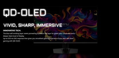 MSI MPG 321URX 32" QD-OLED Gaming Monitor - 16:9 4K UHD, 240Hz, 0.03ms(GTG ), HDR TrueBlack400, ClearMR13000, TypeC (90W ), 2xTypeA / 1xType B, KVM, Adjustable (*Pre-Order 30days)